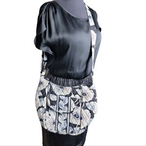 Vera Bradley Camellia quilted floral crossbody bag blue black white cream cotton